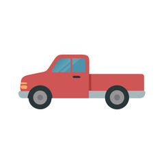 Red Pickup Truck Illustration on Black Background - Automotive Vehicle Design