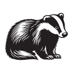 Simple and effective badger silhouette vector perfect for professional applications and icons – badger silhouette – badger vector – badger illustration – silhouette of badger – badger icon

