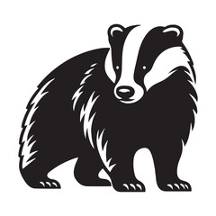 Crisp and clean badger silhouette vector ideal for use in digital designs and logos – badger silhouette – badger vector – badger illustration – silhouette of badger – badger icon

