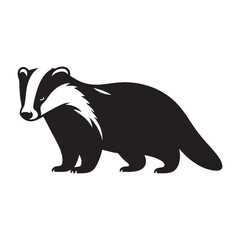 Minimalist badger silhouette vector perfect for scalable designs and modern branding – badger silhouette – badger vector – badger illustration – silhouette of badger – badger icon

