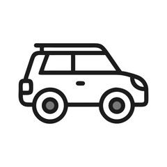 SUV Car Icon Isolated on Black Background for Automotive Design