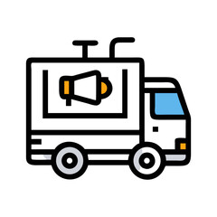 Minimalist Icon of a Black Truck on a Black Background