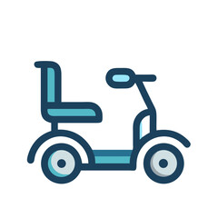 Mobility Scooter Icon Illustration for Accessibility and Transportation Needs