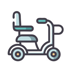 Electric mobility scooter for elderly and disabled people with seat.