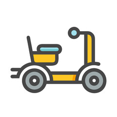 Electric Mobility Scooter Illustration for Accessibility and Senior Transportation
