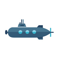 Cartoon Submarine on Black Background: Underwater Vehicle Illustration