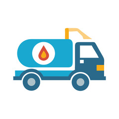 Illustration of a fuel truck used for transportation of flammable liquids