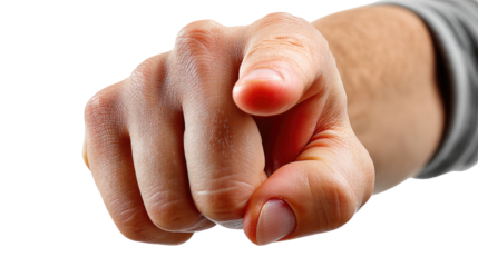 Finger Pointing Forward: A close-up of a hand pointing directly forward, conveying a sense of direction, authority, and focus.  The image can be interpreted as a call to action.