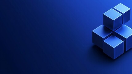 Abstract geometric shapes on a deep blue background