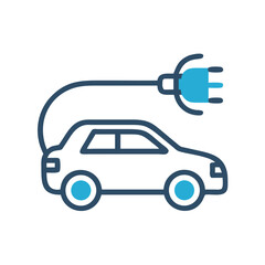 Electric Car Charging: Sustainable Transport for the Future, Illustration on Black