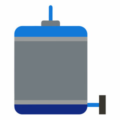 Vector Illustration Of A Blue And Gray Industrial Water Tank Icon Design