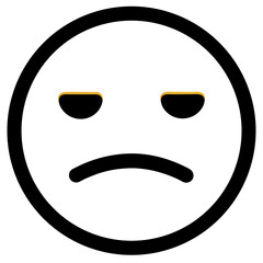 Fototapeta premium Depressed Mood Emoji Icon With Sad Expression Vector Illustration Design