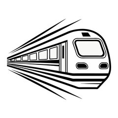 High Speed Train Minimalist Vector Illustration With Motion Lines