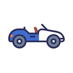Obraz premium Fun Convertible Cartoon Car Illustration, Stylish Design on Black Background