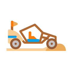 Illustration of an off-road buggy with flag on black background