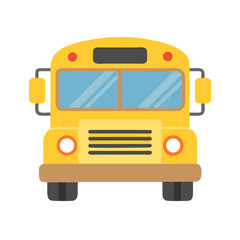 Cartoon Yellow School Bus Illustration for Education and Transportation Designs