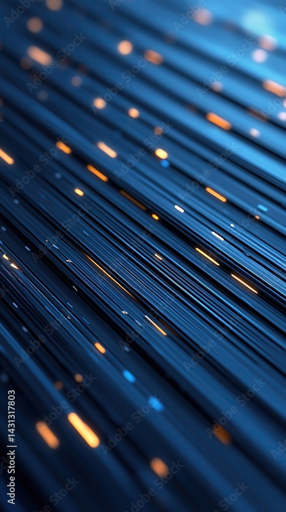 Poster futuristic dark blue gridded floor extending into depth