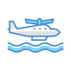 Seaplane Icon Illustration: A Modern Design for Water Landing Aircraft
