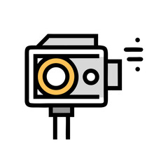 Abstract Camera Icon: Minimalist Design on Black Background for Photography Concept