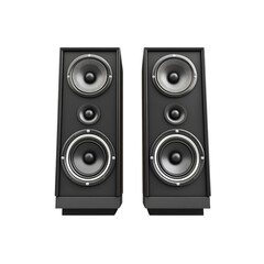 Fototapeta premium Pair of Black Stereo Speakers, High-Fidelity Audio System
