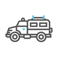 Stylized Armored Vehicle Illustration on Black Background - Security & Transport