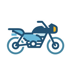 Fototapeta premium Modern Motorbike Icon: Blue Motorcycle Illustration on Black Background