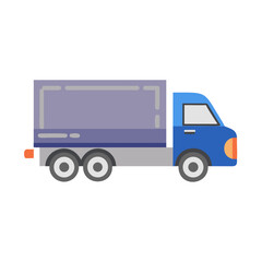 Fototapeta premium Illustration of Blue Delivery Truck for Logistics and Transportation Concept