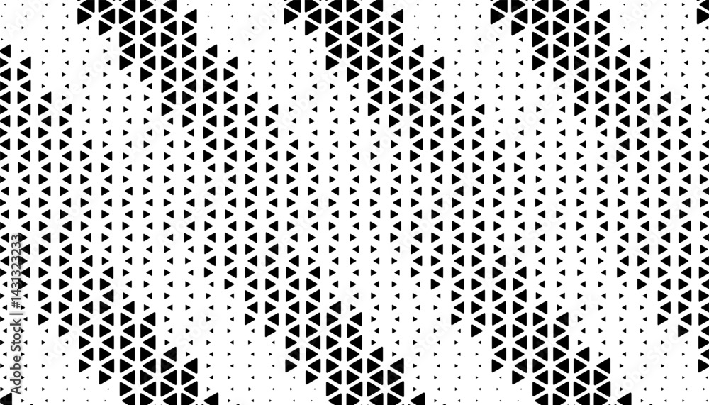Poster black and white abstract geometric pattern with halftone effect. smooth transition background for je