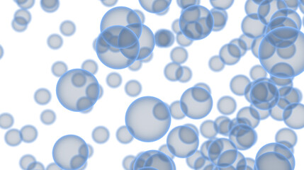 Soft blue bubbles float on a white background. Ideal for presentations, websites, or design projects.