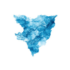 Abstract Watercolor Map of Andorra in Blue Hues