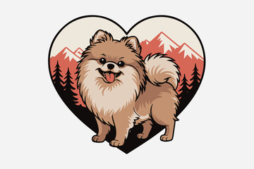 pomeranian dog illustration vector