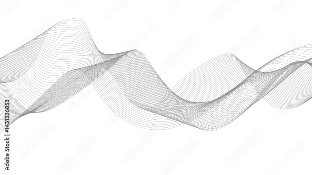 Poster abstract wave element for design. digital frequency track equalizer. stylized line art background. v