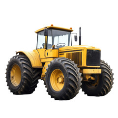 Obraz premium A yellow farm tractor on transparent background