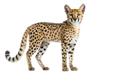Naklejka premium Majestic Cheetah: A regal cheetah stands proudly, its spotted coat and keen gaze embodying the grace and power of the wild.