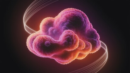 Abstract Glowing Cloud Data Network Digital Technology