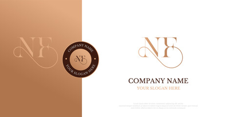 Initial NF Logo Design Vector 
