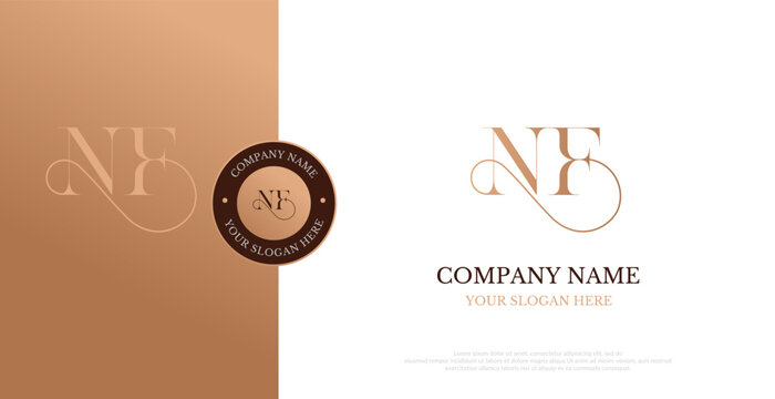 Initial NF Logo Design Vector 