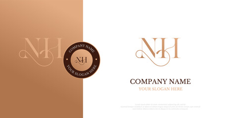 Initial NH Logo Design Vector 
