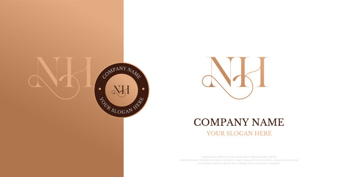 Initial NH Logo Design Vector 