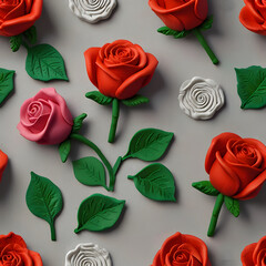 red roses on white background