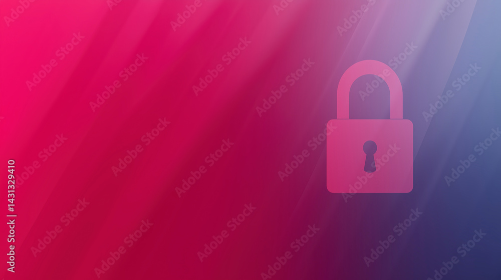 Poster abstract colorful background with a padlock symbol representing security and privacy in digital envi