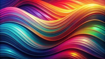 Obraz premium Abstract Colorful Swirling Waves A Vibrant Tapestry of Hues and Curving Lines