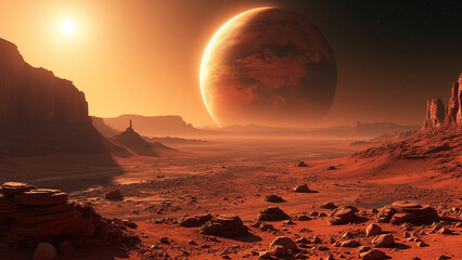 Mystical Cosmic Dreamscape with Planets, Stars, and Comets in Deep Space