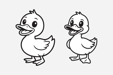  cartoon duck illustration vector