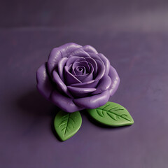 plasticine rose on a black background