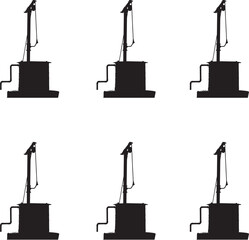 silhouettes of tube well vector geometric illustration. 