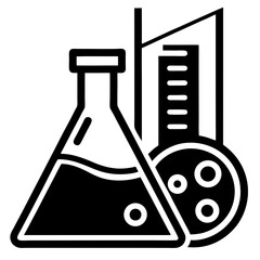 Laboratory Glassware Icon - Chemistry and Research Vector