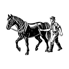 A vintage style illustration of horse 