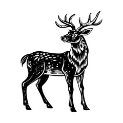 Obraz premium A vintage style illustration of deer 