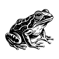 A vintage style illustration of frog 
